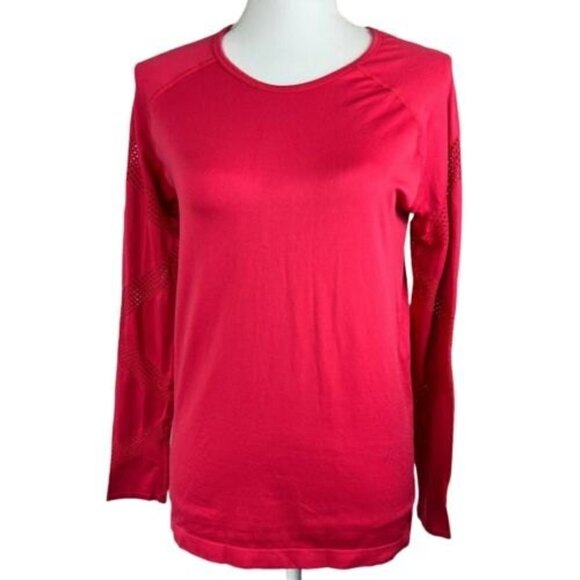 Fabletics Women's Katana Seamless Long Sleeve Compression Shirt Top Size M Red - Picture 2 of 12